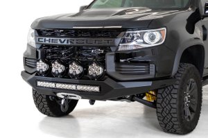 Chevrolet Colorado ZR2 Bumper - Front - Addictive Desert Designs - Stealth Fighter - Hammer Black with Satin Black panels - `21-`27 Chevrolet Colorado ZR2 Bumper - Front - Addictive Desert Designs - Stealth Fighter - Hammer Black with Satin Black panels - `21-`27